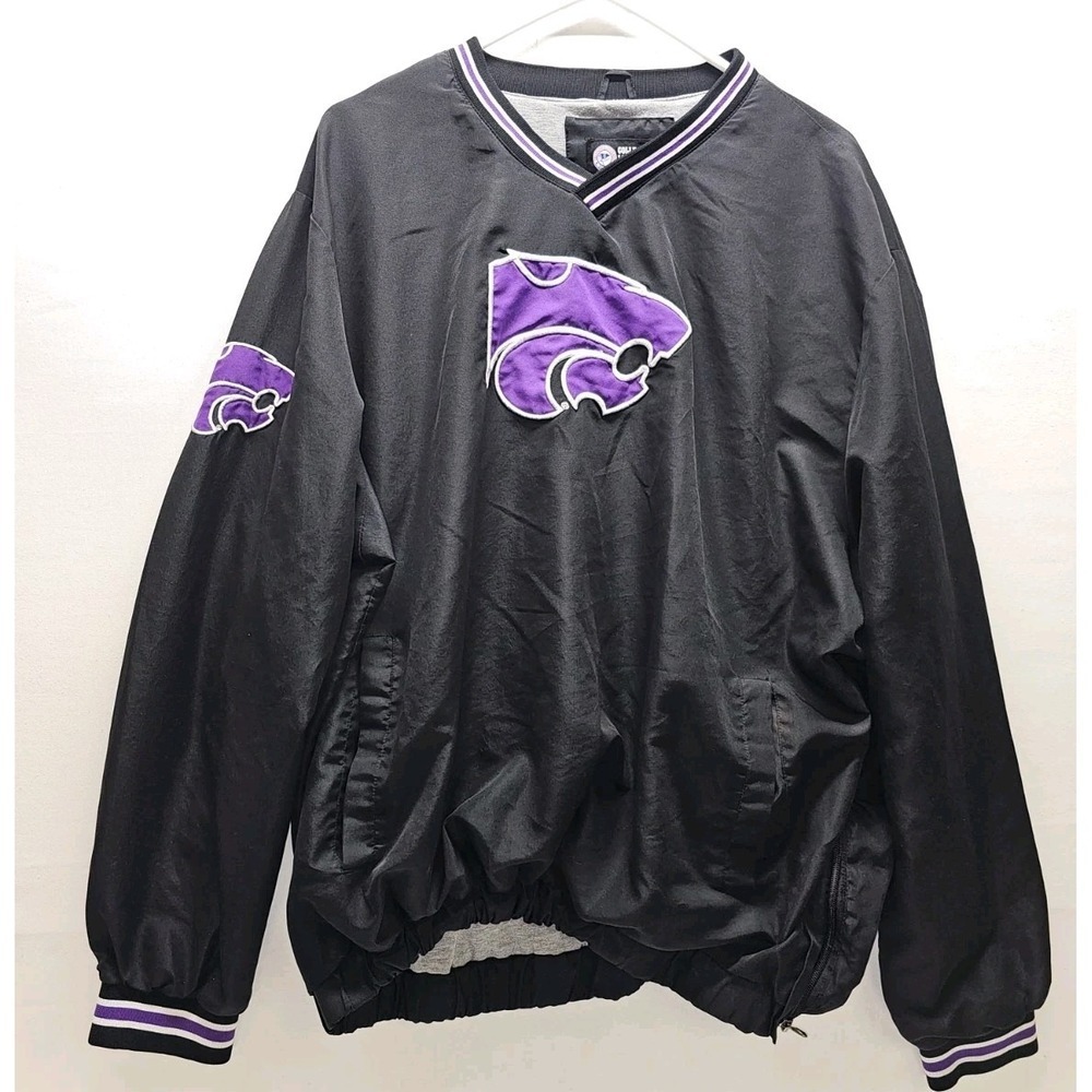 Vintage 90s Kansas State Wildcats G-III Pullover Jacket XXL 2XL K-State Powercat
